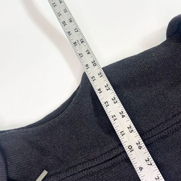 Tory Burch Sweater Vest Womens XS Dark Gray Belt Full Zip Merino Wool - Picture 3 of 11